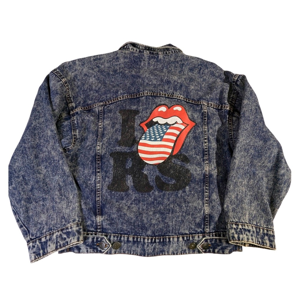 The Rolling Stones Acid Wash Denim Jacket – M Blue 2019 READ